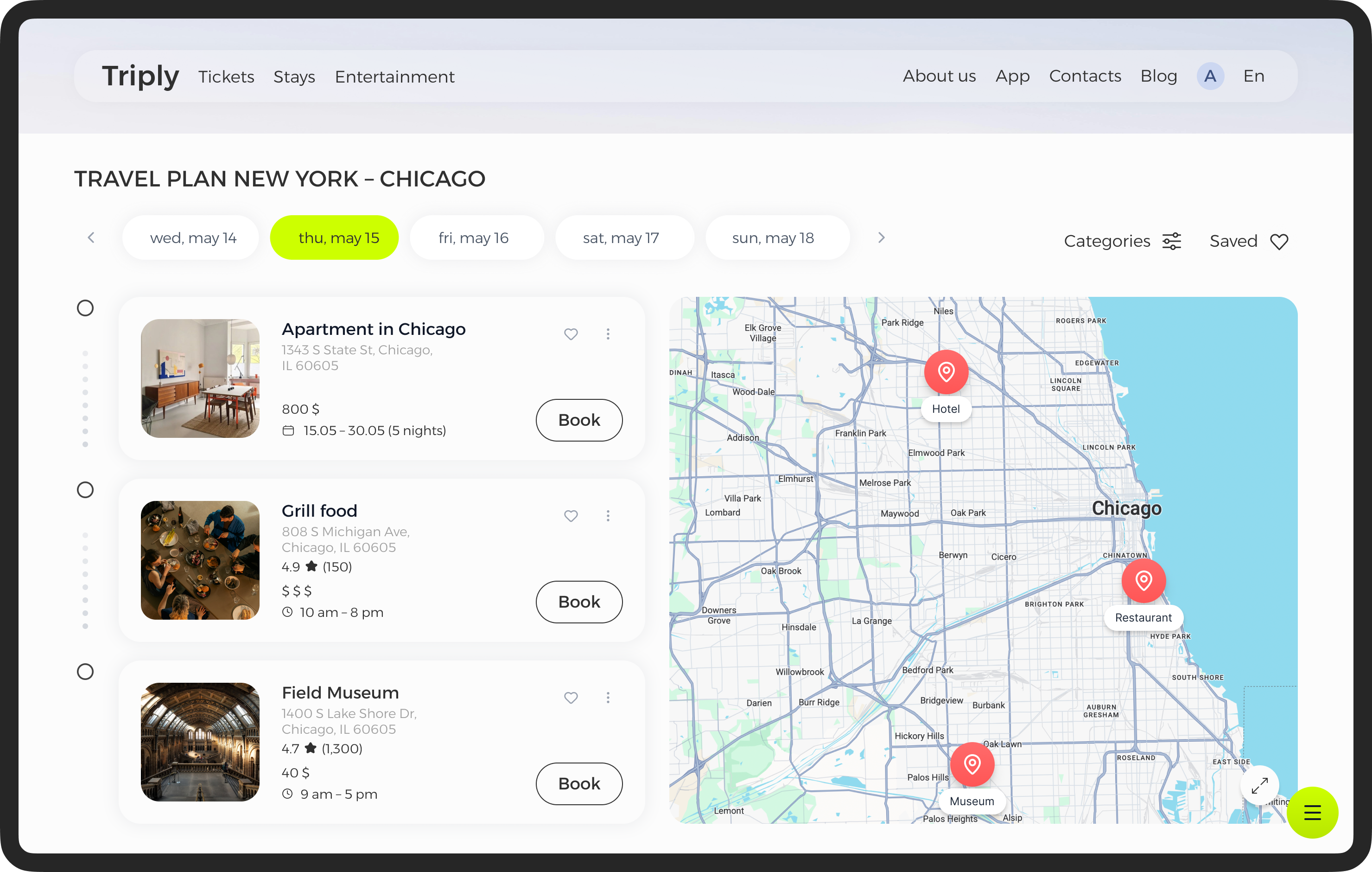 Travel website additional screen 4